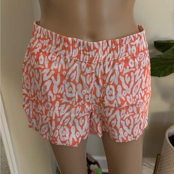 Hiho Pants - Vibrant High Waist Women's Shorts - Orange and White